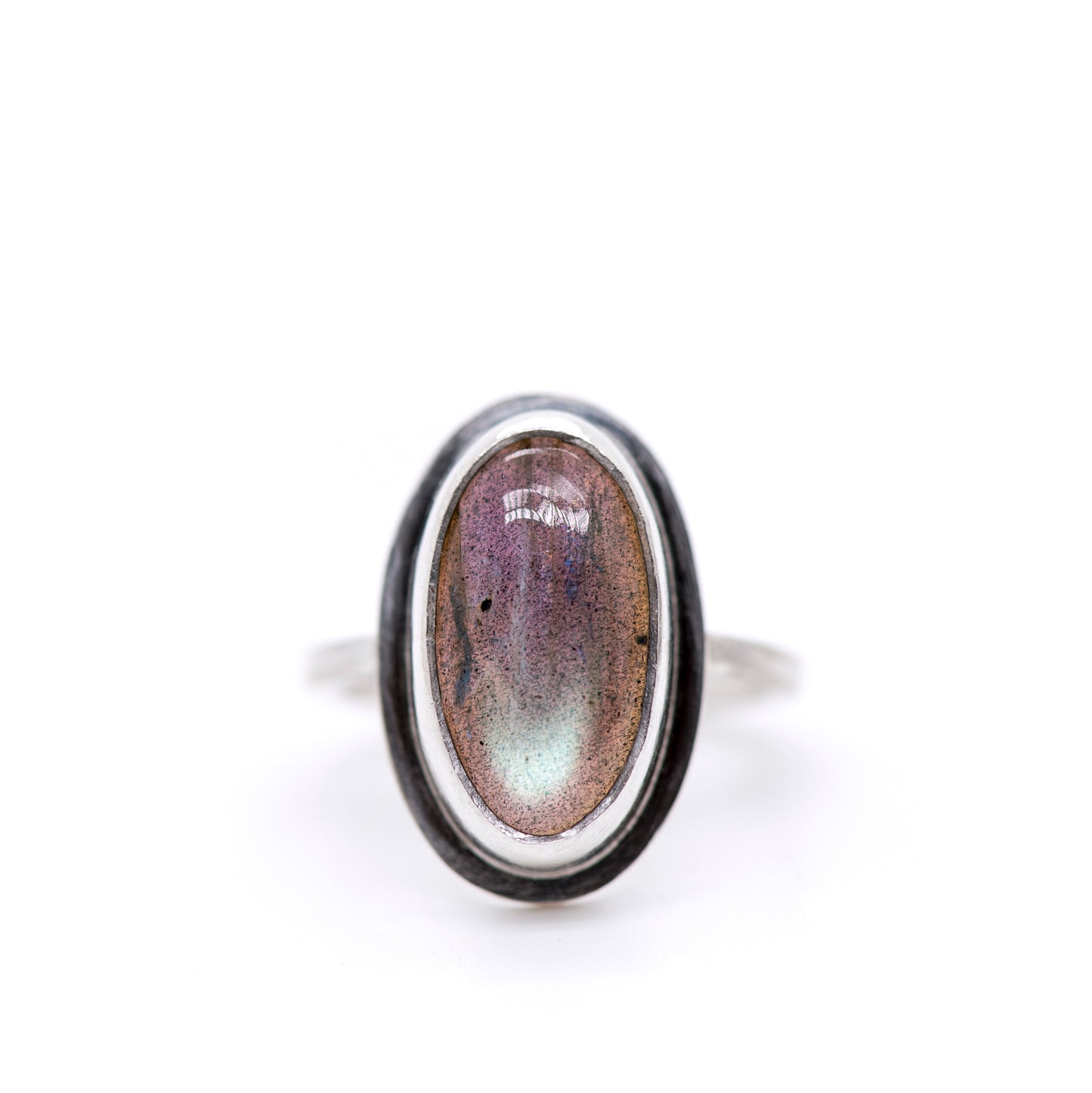 Crafted labradorite ring, vintage style jewlery