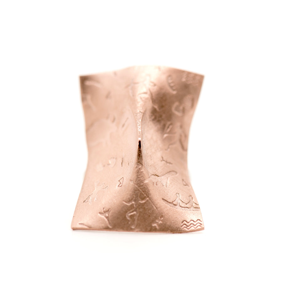Pinch_Copper Fold Forming Ring_Art Jewelry_MorphiArtForge