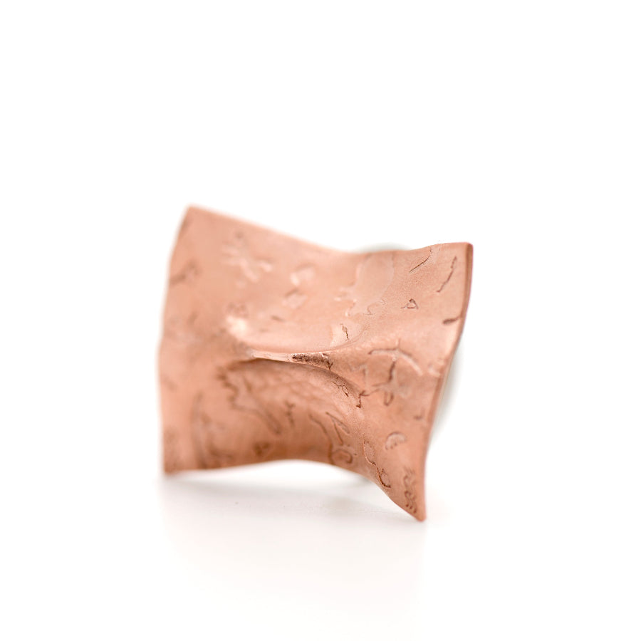 Pinch_Copper Fold Forming Ring_Art Jewelry_MorphiArtForge