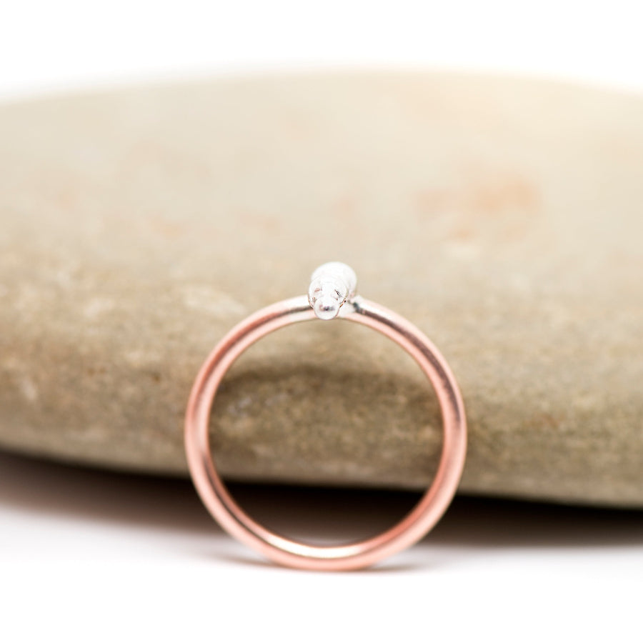 Dotwork: Silver and Copper ring, Stacking ring_Art Jewelry_MorphiArtForge