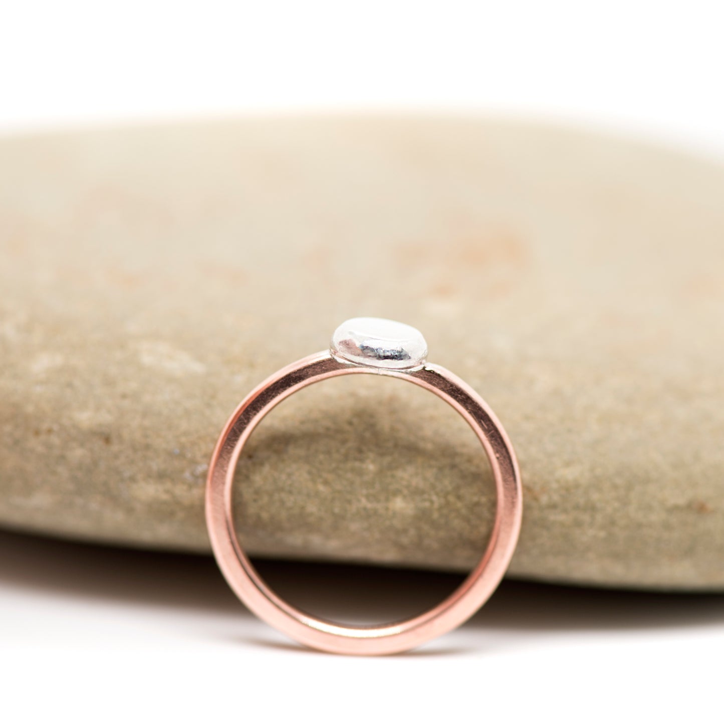 Dotwork_Silver and Copper Ring_Stacking Ring_MorphiAtForge_Art Jewelry_Artisan Ring