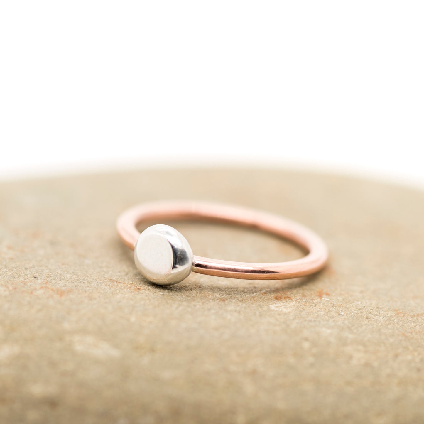 Dotwork_Silver and Copper Ring_Stacking Ring_MorphiAtForge_Art Jewelry_Artisan Ring