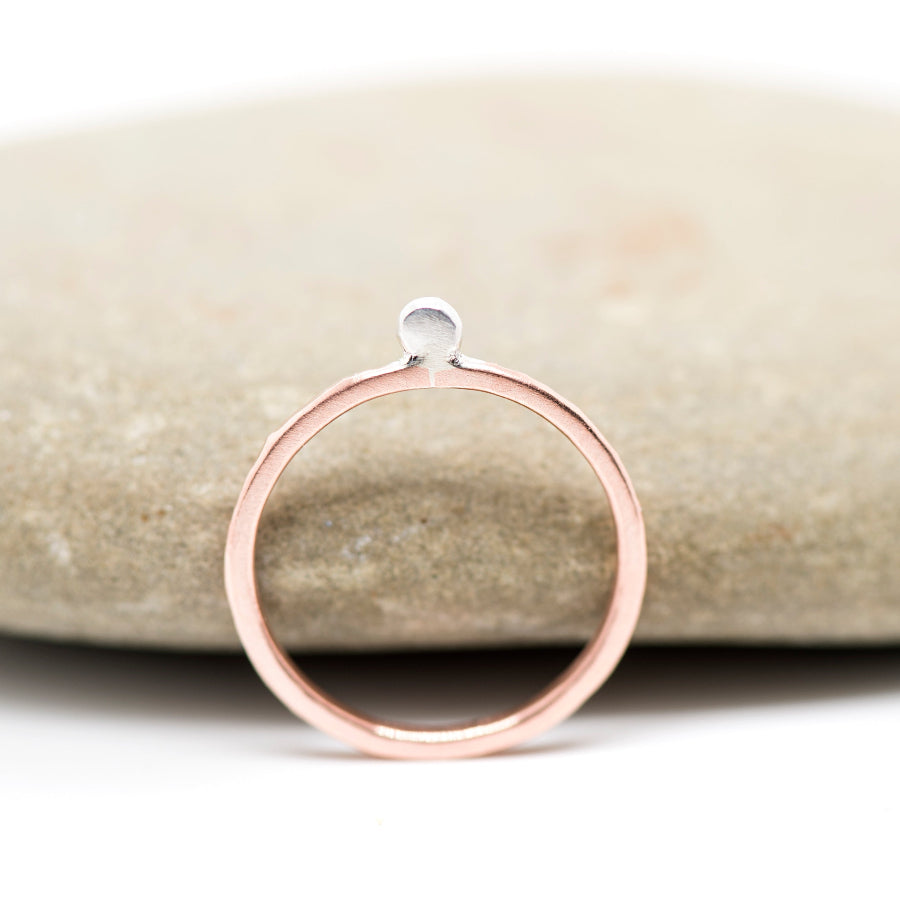 Dotwork_Silver and Copper Ring_Stacking Ring_MorphiAtForge_Art Jewelry_Artisan Ring