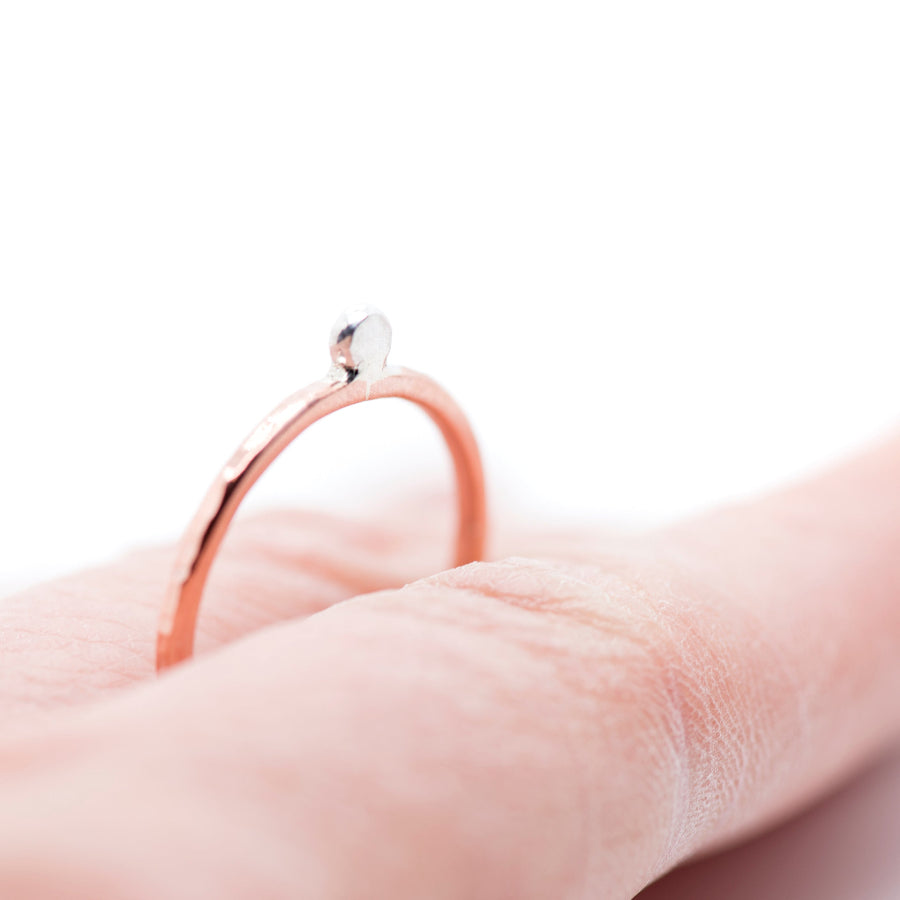 Dotwork_Silver and Copper Ring_Stacking Ring_MorphiAtForge_Art Jewelry_Artisan Ring