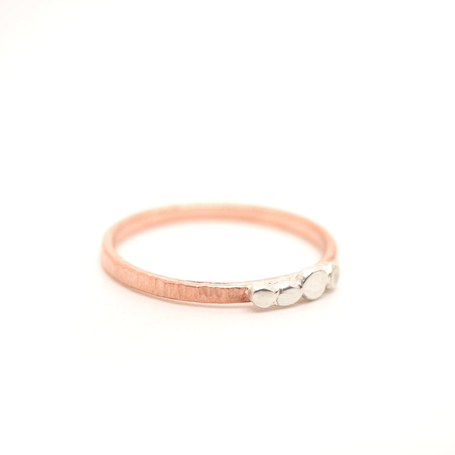 Dotwork: Silver and Copper ring, Stacking ring_Art Jewelry_MorphiArtForge