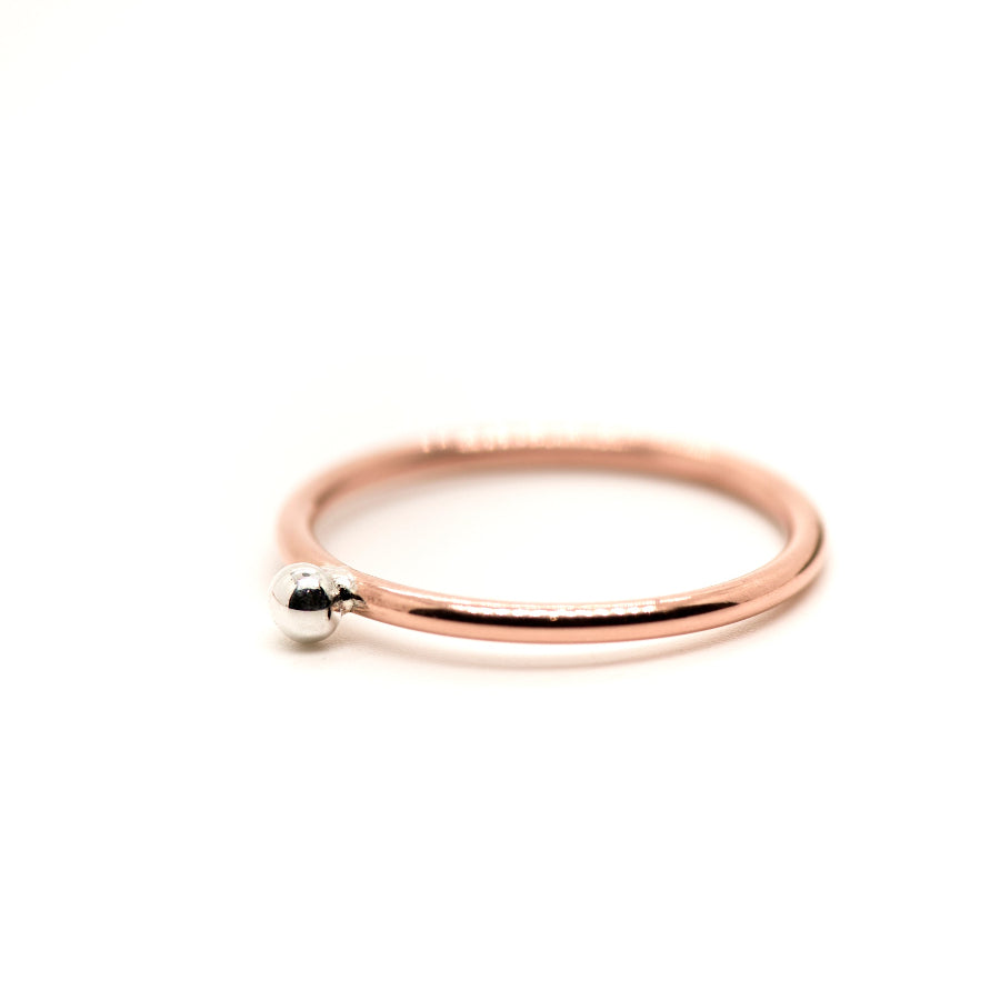 Dotwork_Silver and Copper Ring_Stacking Ring_MorphiAtForge_Art Jewelry_Artisan Ring