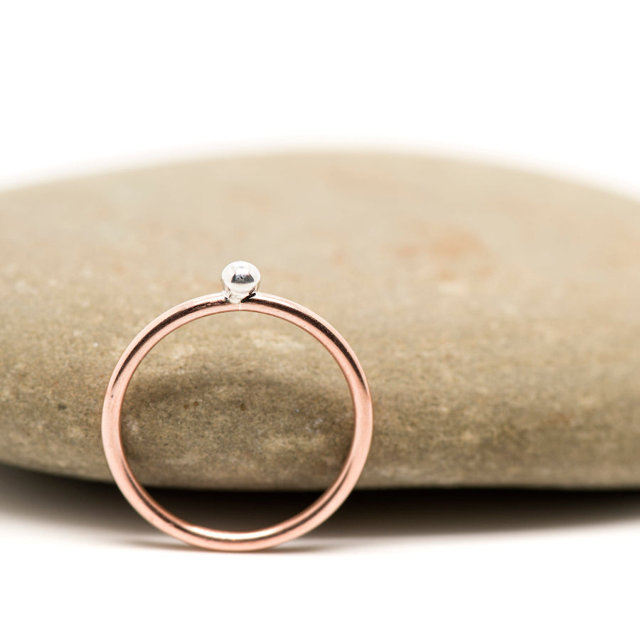 Dotwork_Silver and Copper Ring_Stacking Ring_MorphiAtForge_Art Jewelry_Artisan Ring