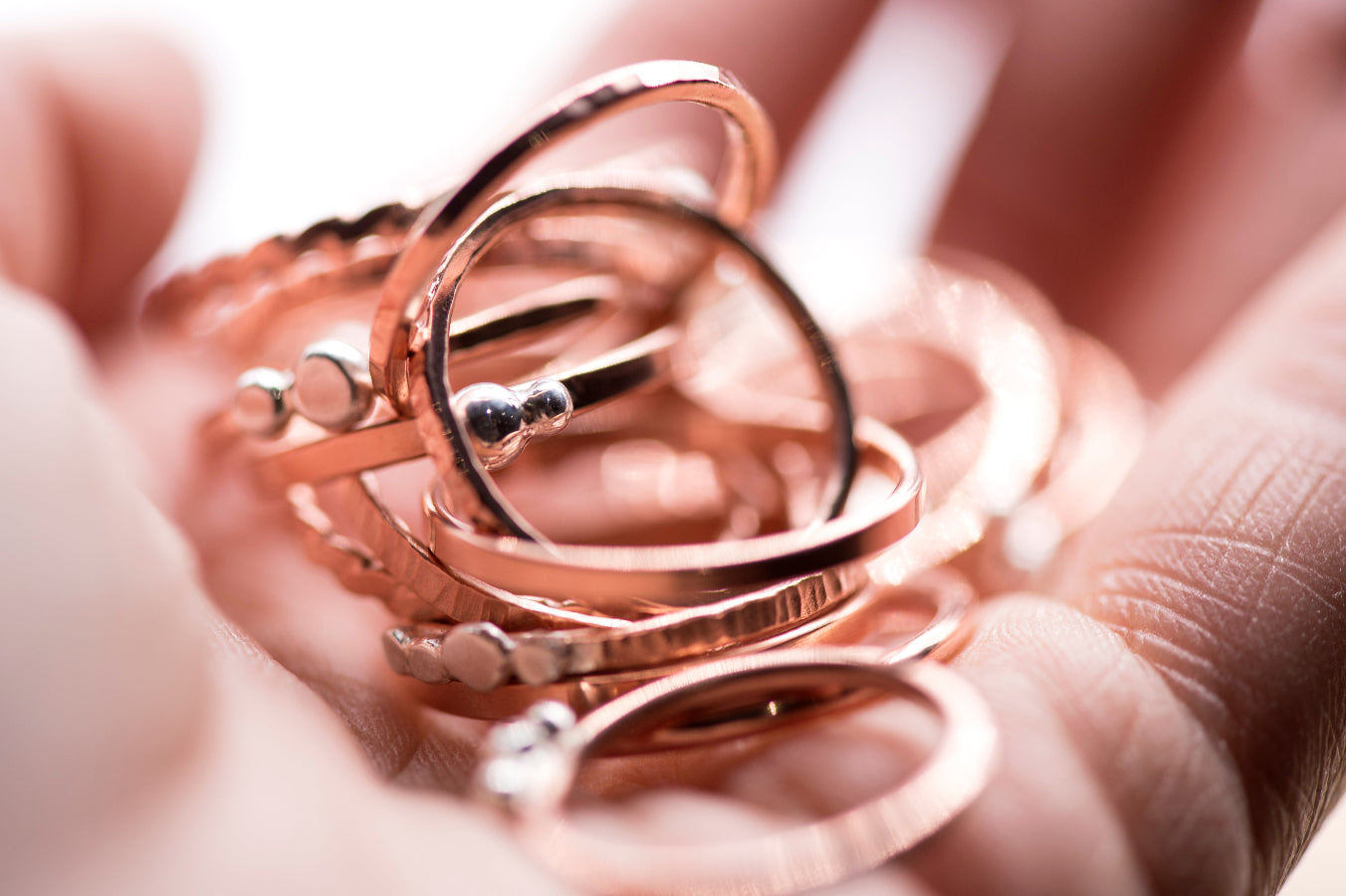 Dotwork, Silver and Copper ring, Stacking ring, Two Dots, MorphiArtForge, Art Jewelry, Minimalism