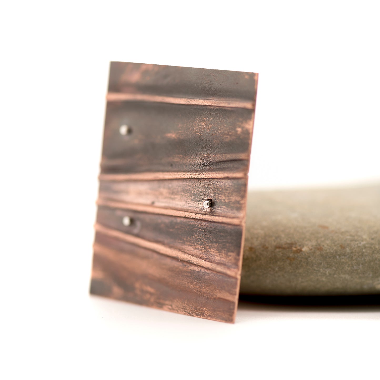 Copper Fold Forming Brooch_Art Jewelry_MorphiArtForge_Fold Forming