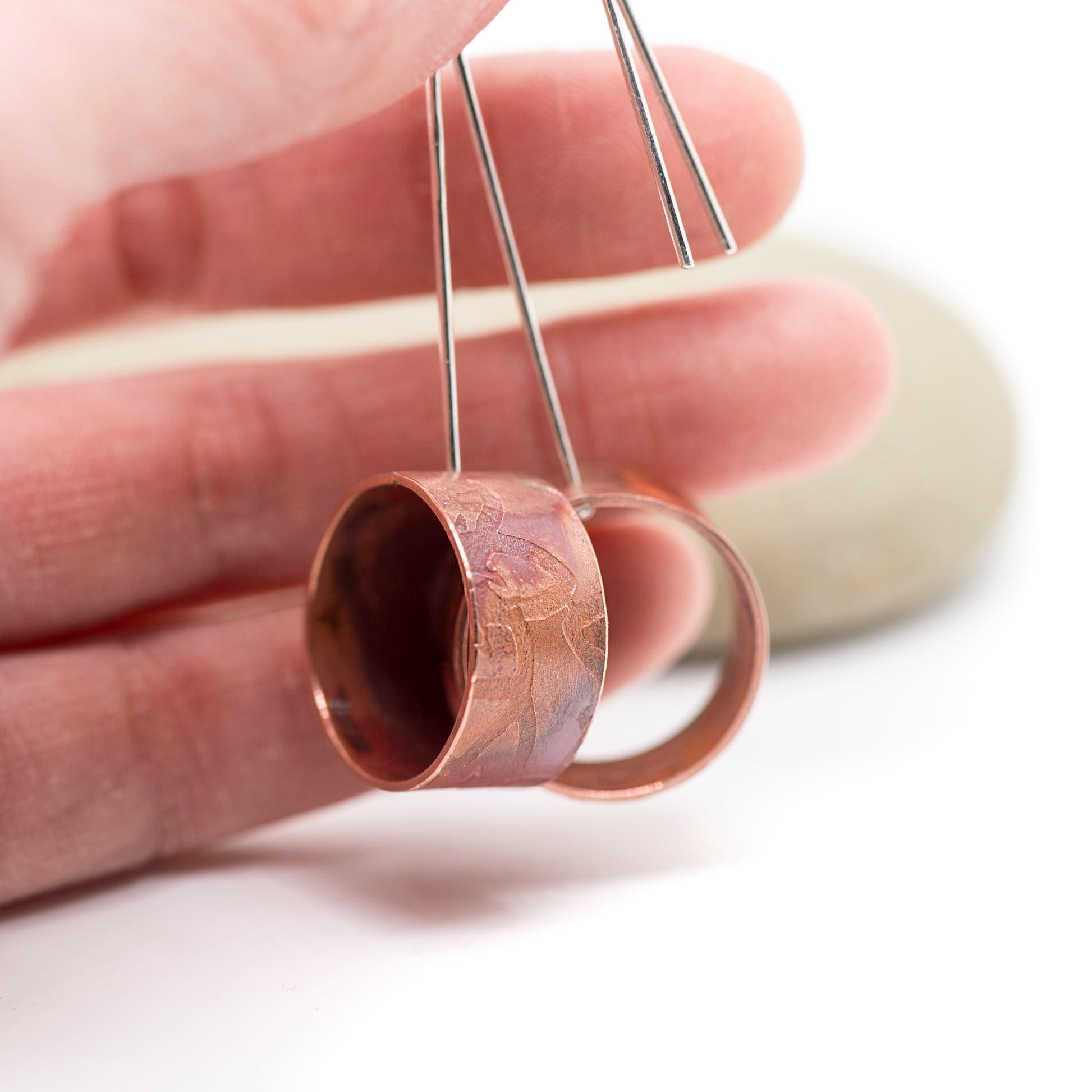 Copper Elegance: Dangle Earrings B - MorphiArtForge