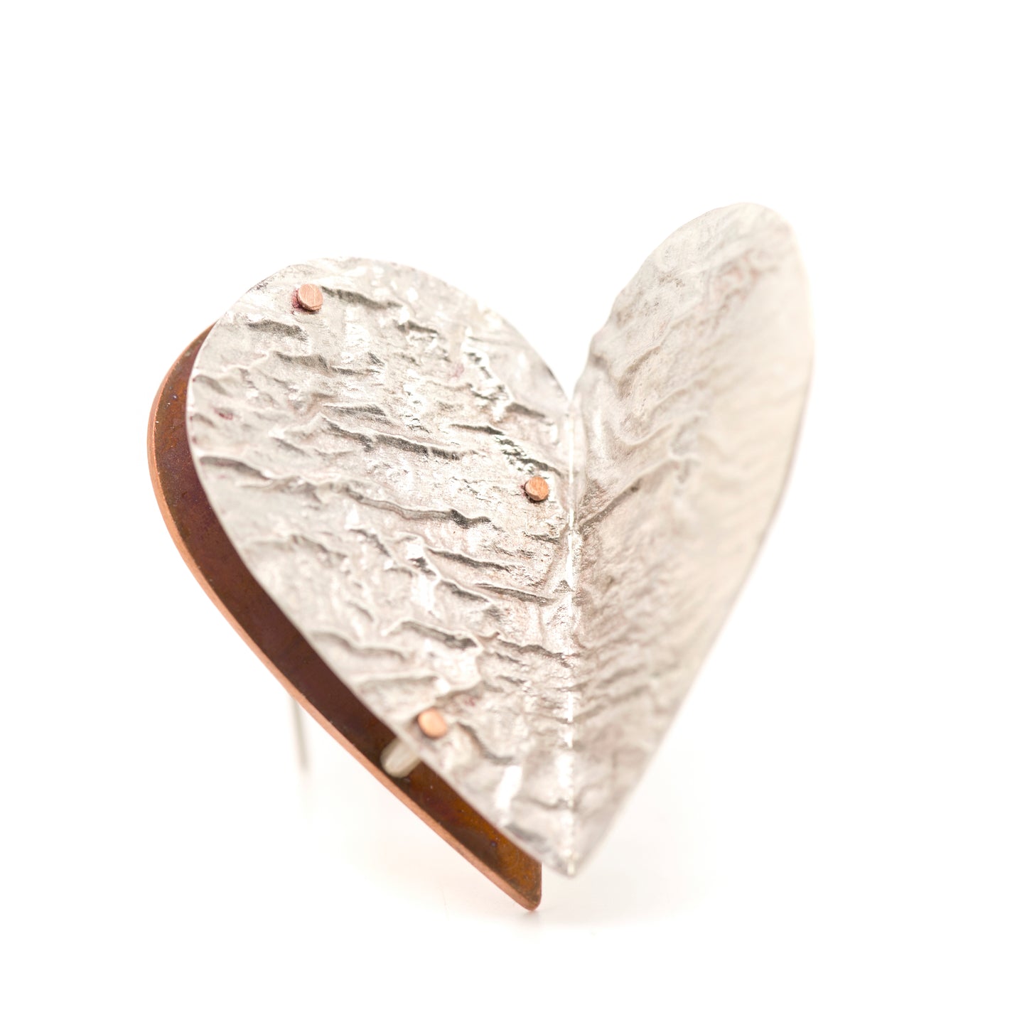 Fold-Formed Heart Brooch C