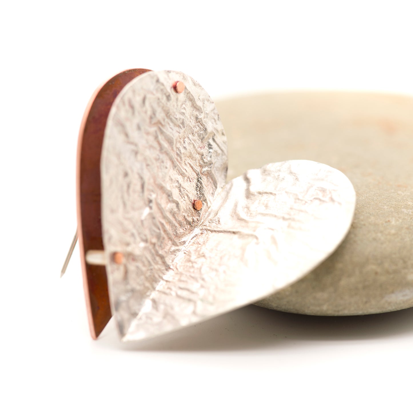 Fold-Formed Heart Brooch C