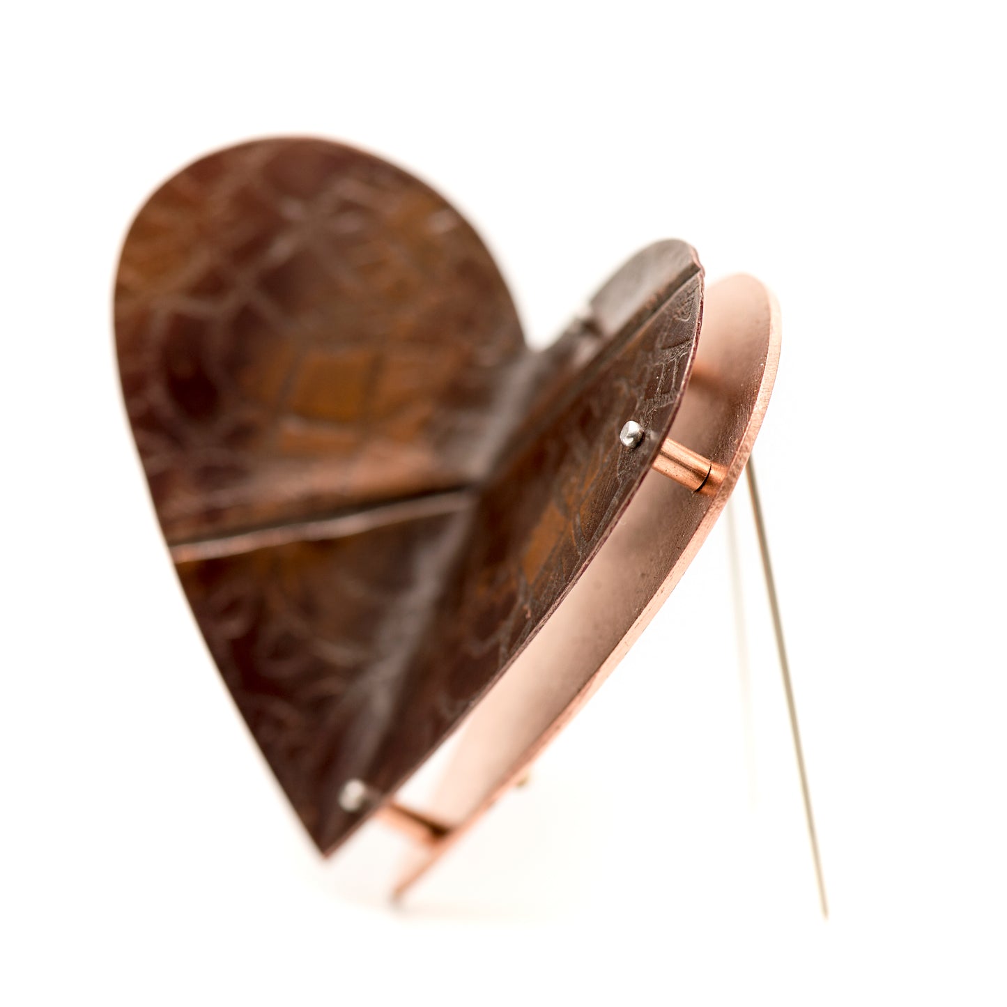 Fold-Formed Heart Brooch B - MorphiArtForge