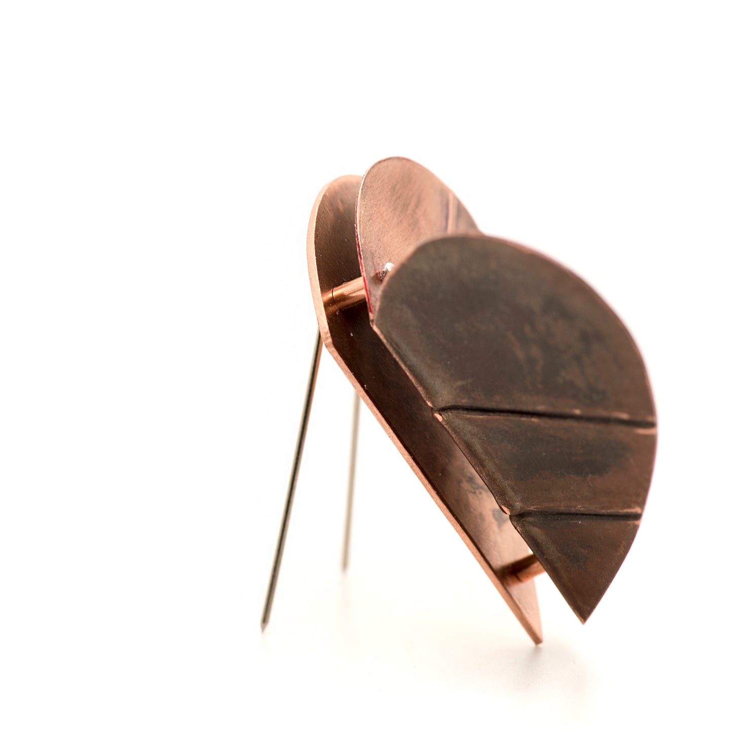 Fold-Formed Heart Brooch A - MorphiArtForge