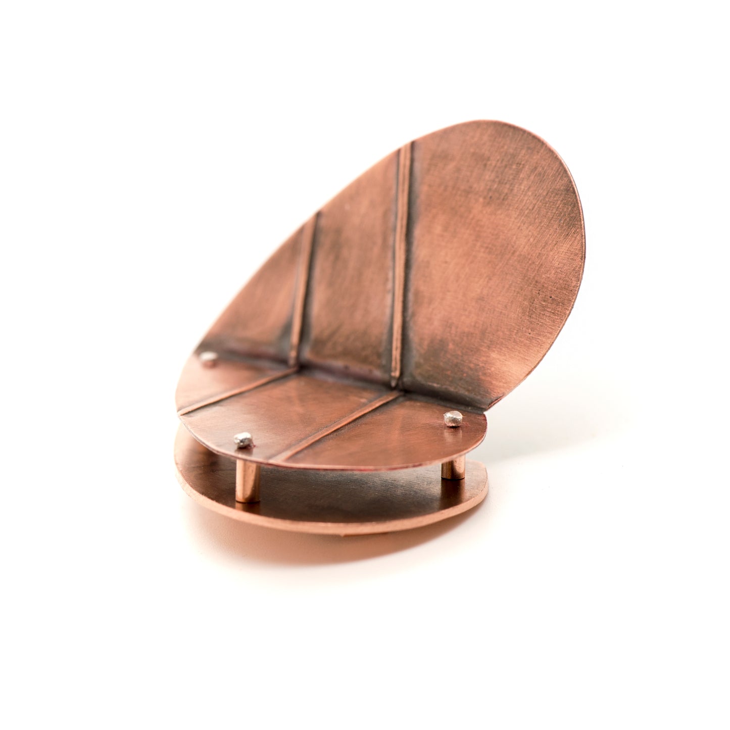 Fold-Formed Heart Brooch A - MorphiArtForge