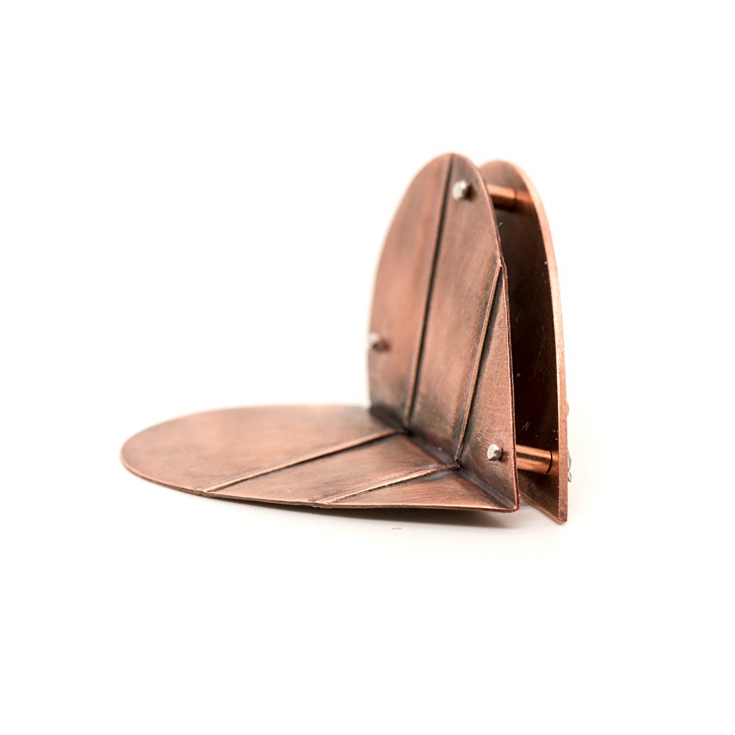 Fold-Formed Heart Brooch A - MorphiArtForge