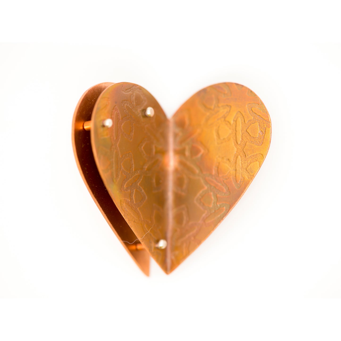 Fold-Formed Heart Brooch D - MorphiArtForge