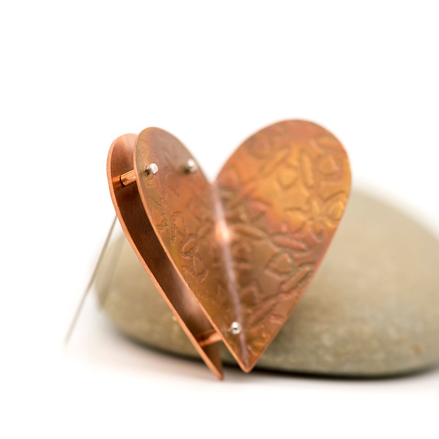 Fold-Formed Heart Brooch D - MorphiArtForge