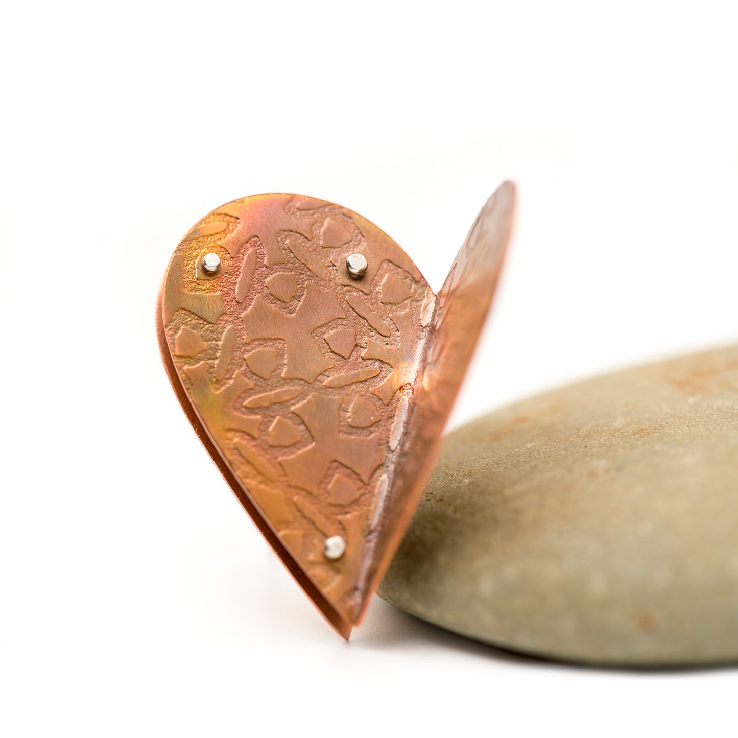 Fold-Formed Heart Brooch D - MorphiArtForge