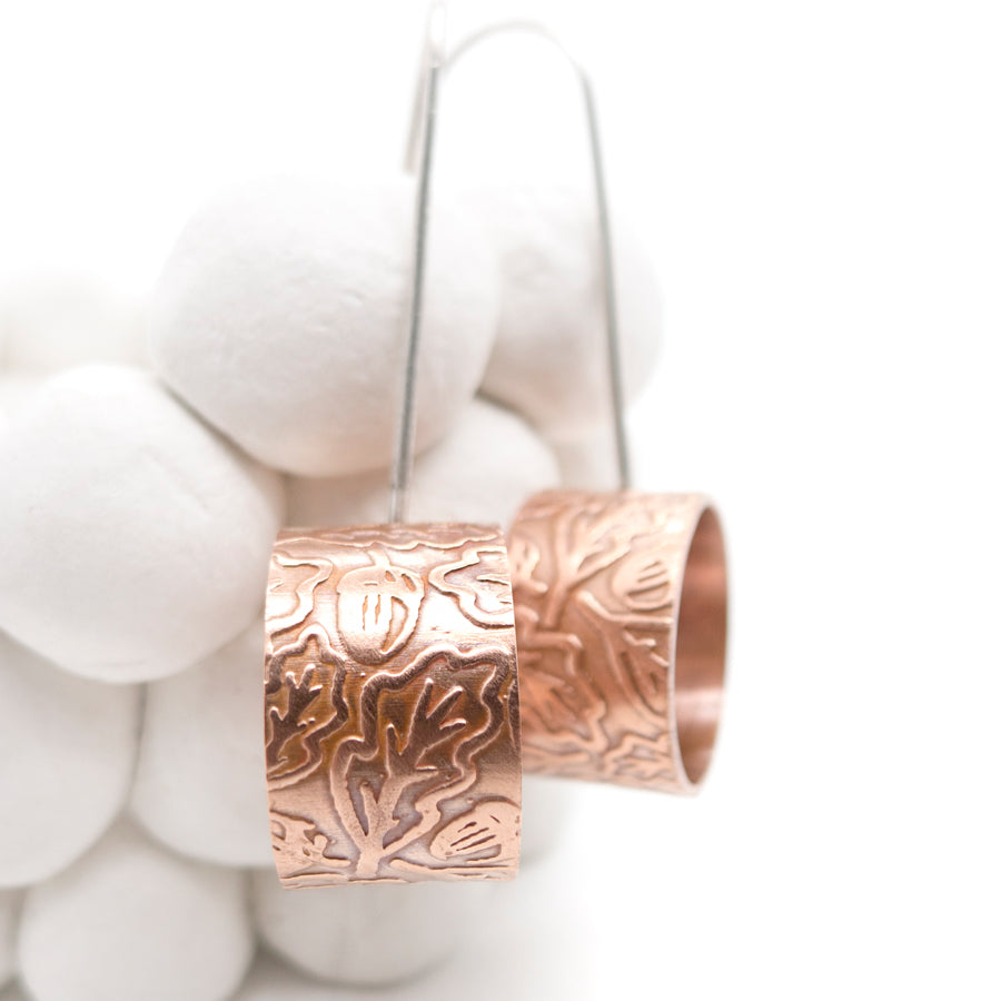 Copper Radiance: Dangle Earrings, MorphiArtForge, Morden Art Jewelry