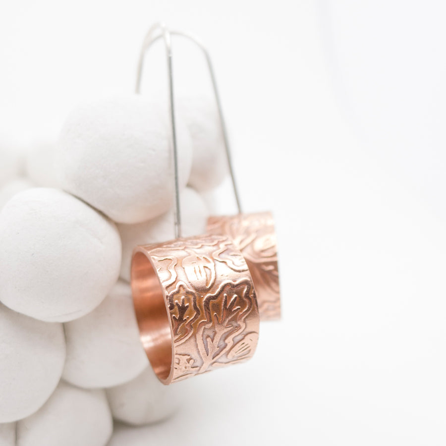 Copper Radiance: Dangle Earrings, MorphiArtForge, Morden Art Jewelry