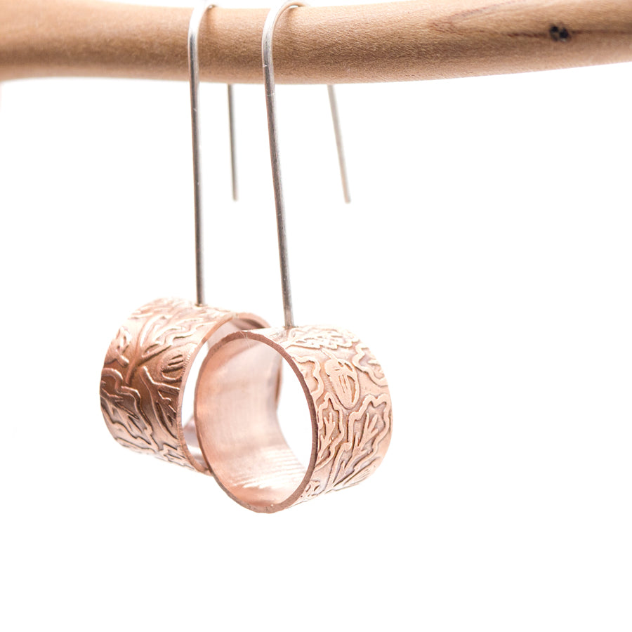 Copper Radiance: Dangle Earrings, MorphiArtForge, Morden Art Jewelry