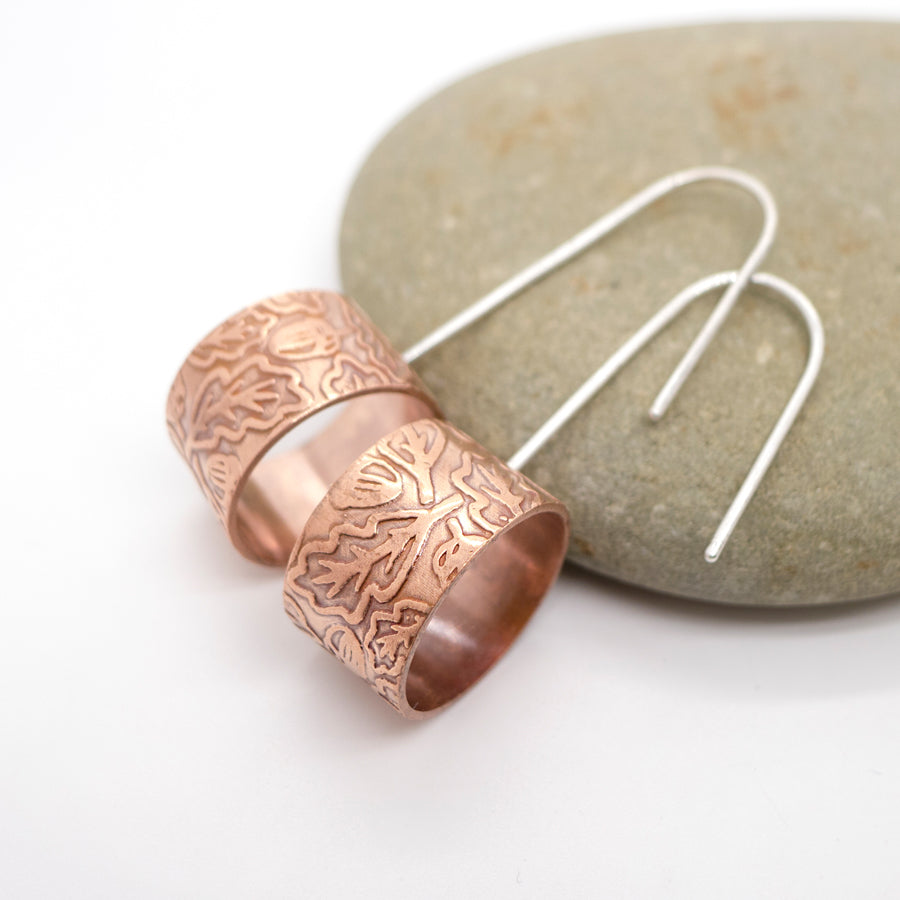 Copper Radiance: Dangle Earrings, MorphiArtForge, Morden Art Jewelry
