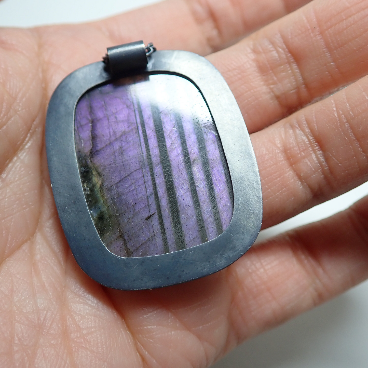Purple Labradorite Pendant Necklace #2