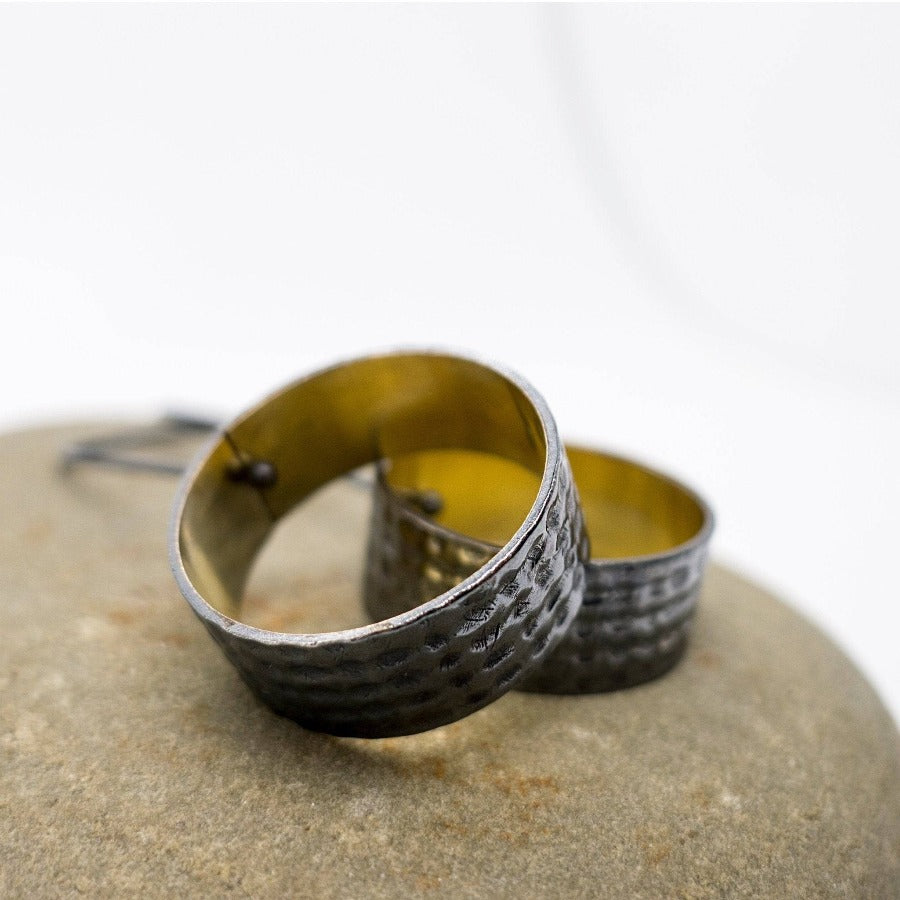 Modern black and gold Earrings- MorphiArtForge