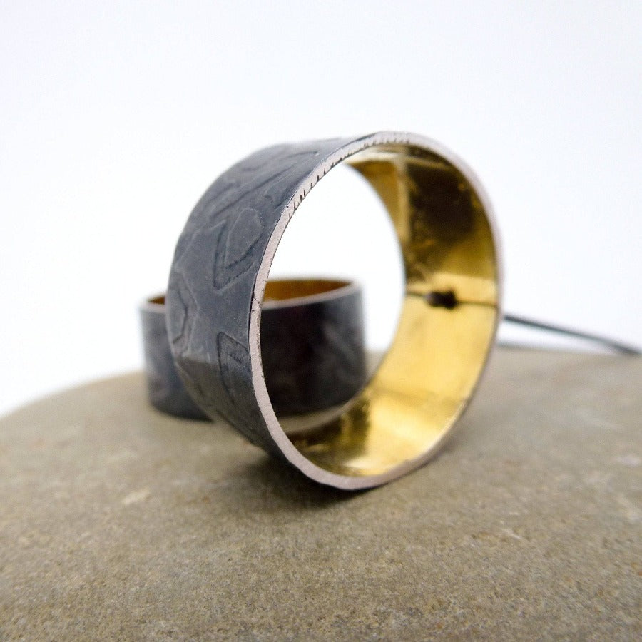 Modern black and gold Earrings- MorphiArtForge