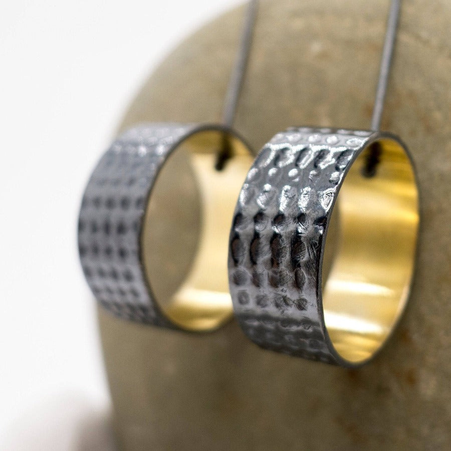 Modern black and gold Earrings- MorphiArtForge