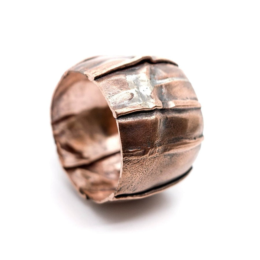 Fold Forming Copper Band Ring Edition - MorphiArtForge, Art Jewelry