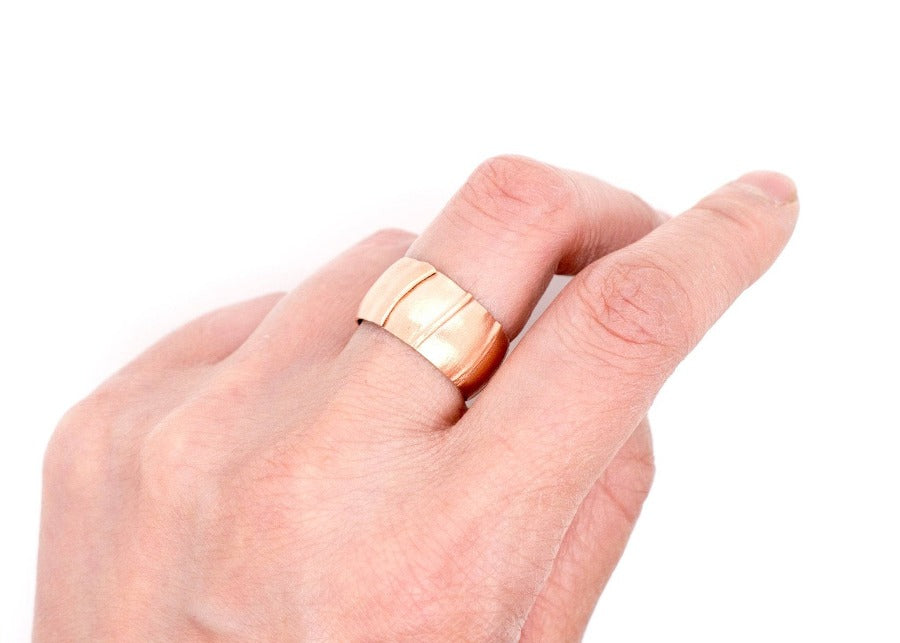 Fold Forming Copper Band Ring- MorphiArtForge, Art Jewelry