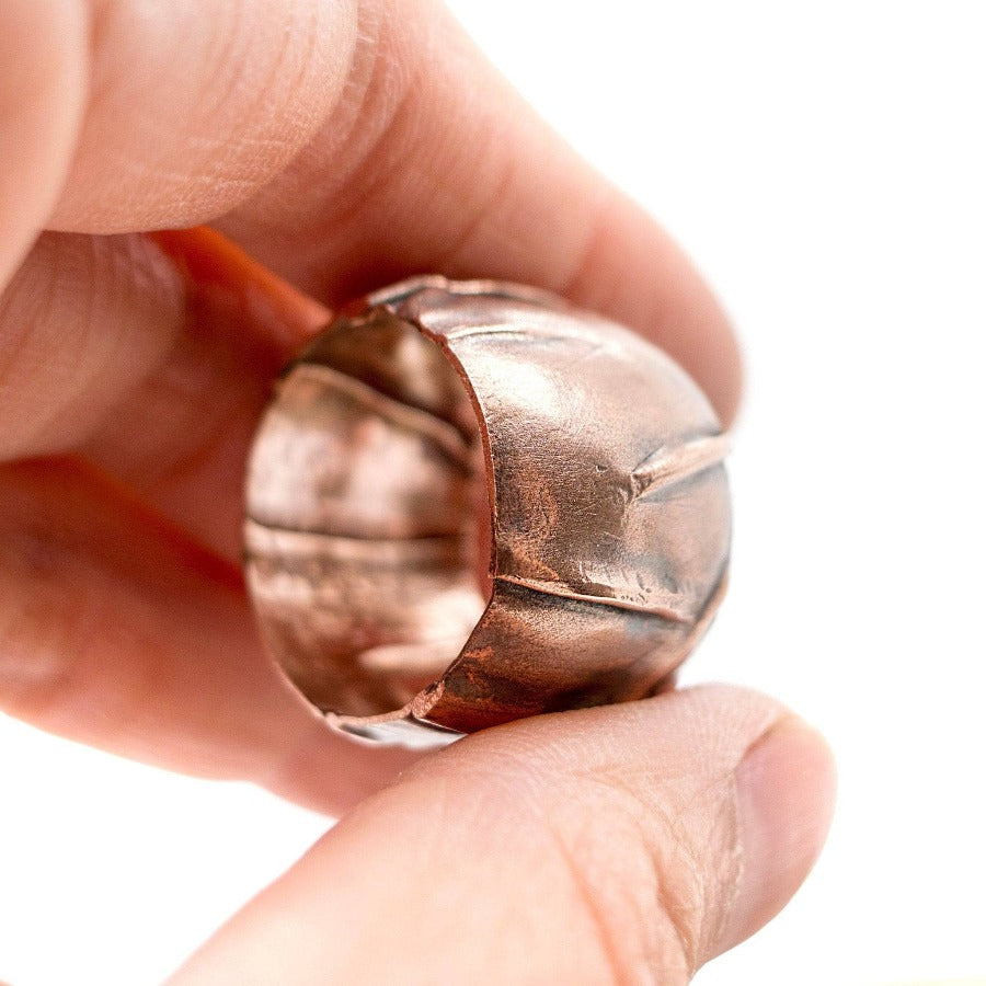 Fold Forming Copper Band Ring- MorphiArtForge, Art Jewelry