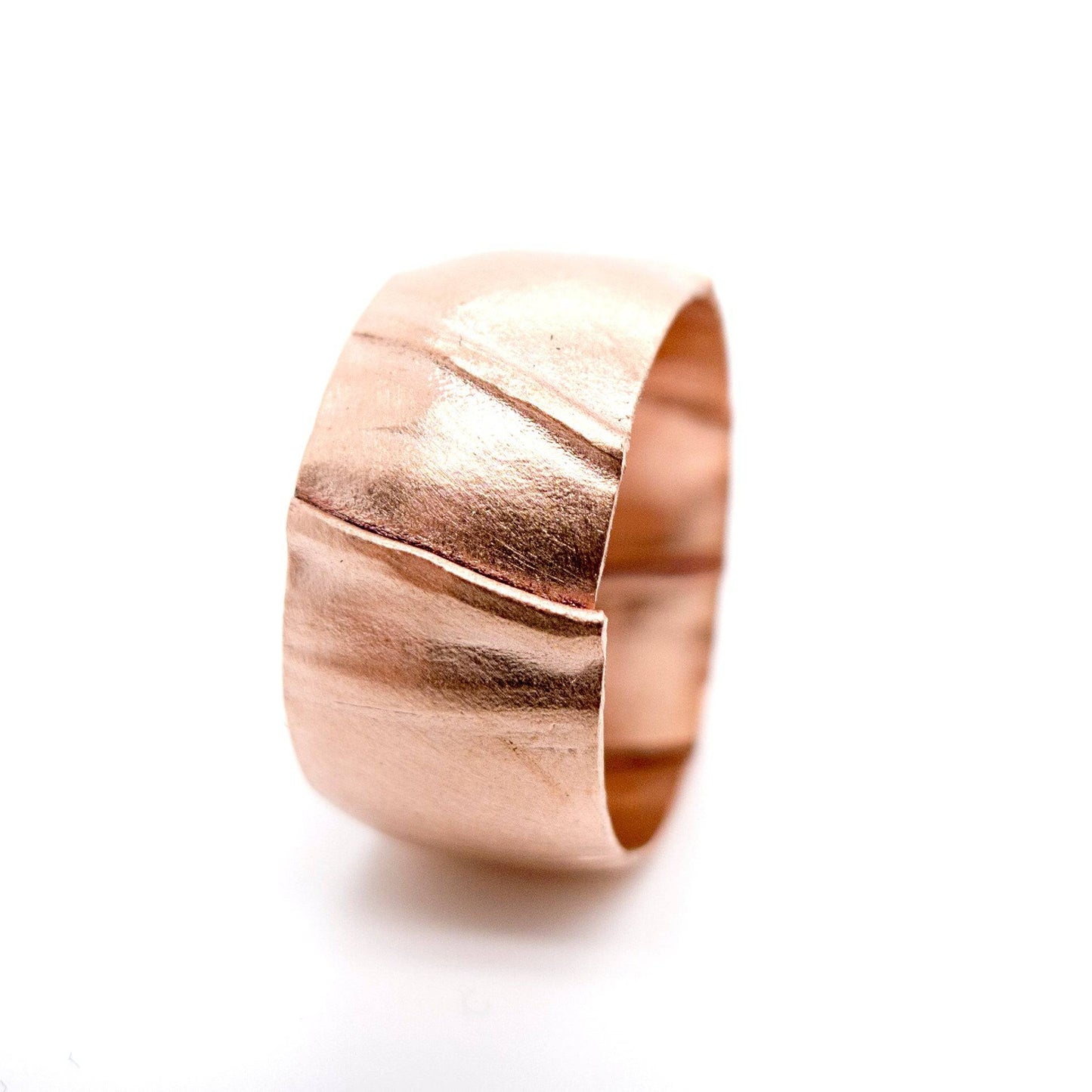 Fold Forming Copper Band Ring- MorphiArtForge, Art Jewelry
