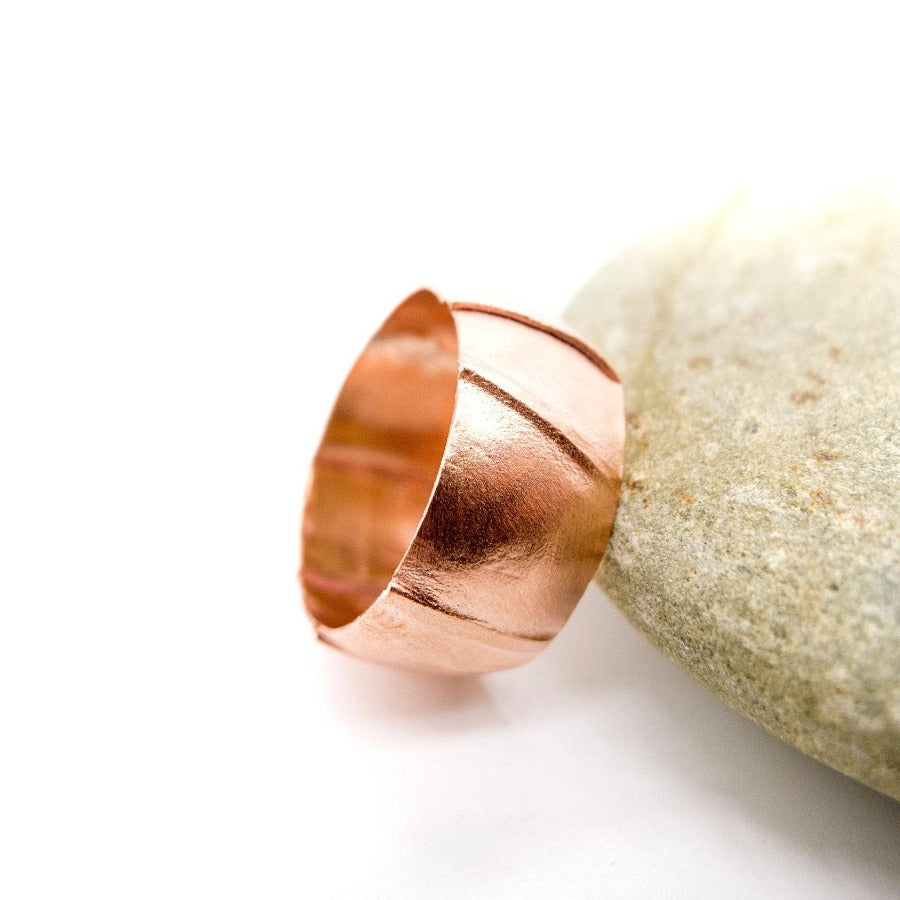 Fold Forming Copper Band Ring- MorphiArtForge, Art Jewelry