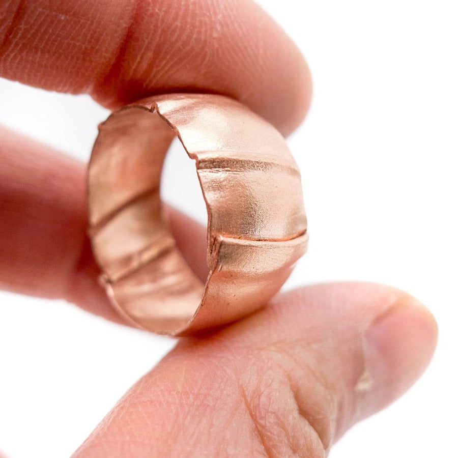 Fold Forming Copper Band Ring- MorphiArtForge, Art Jewelry