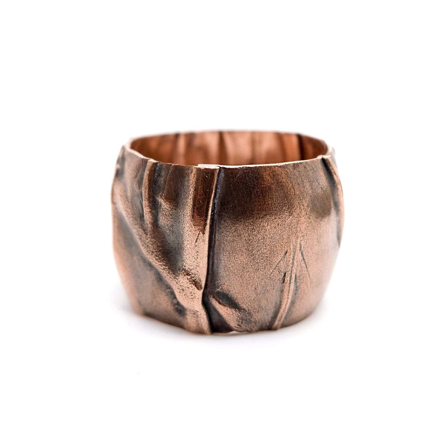 Fold Forming Copper Band Ring- MorphiArtForge, Art Jewelry