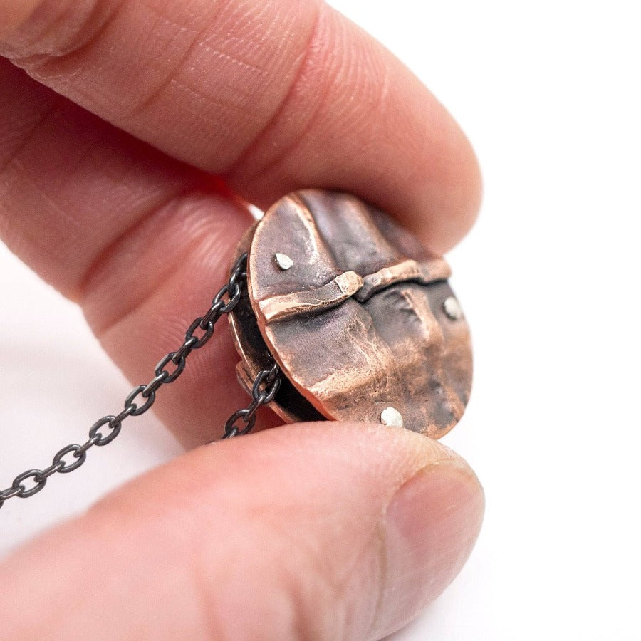 Fold Forming Dual-Faced round Pendant - MorphiArtForge, Art Jewelry