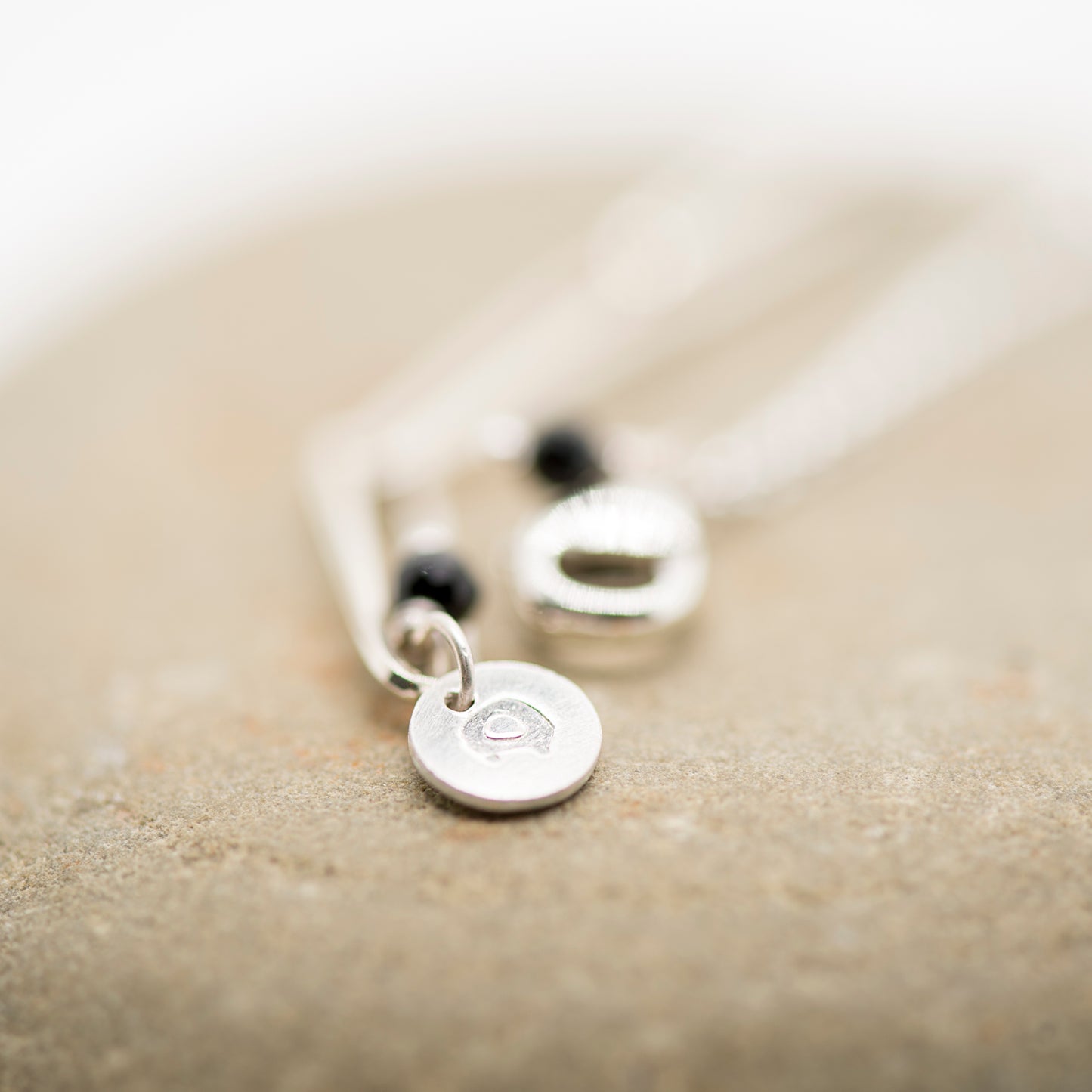 Palm root fossil teardrop pendant in silver by MorphiArtForge_Handmade art jewelry.