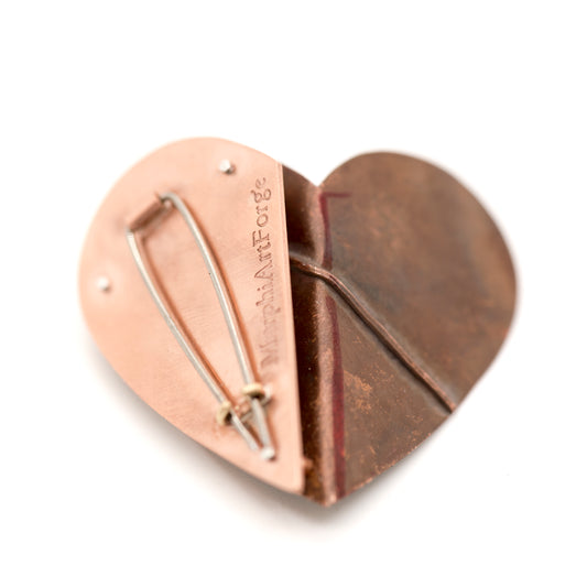 Fold-Formed Heart Brooch B - MorphiArtForge