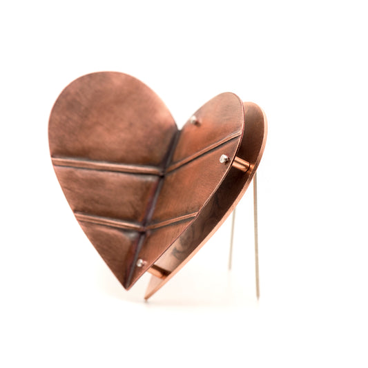 Fold-Formed Heart Brooch A - MorphiArtForge