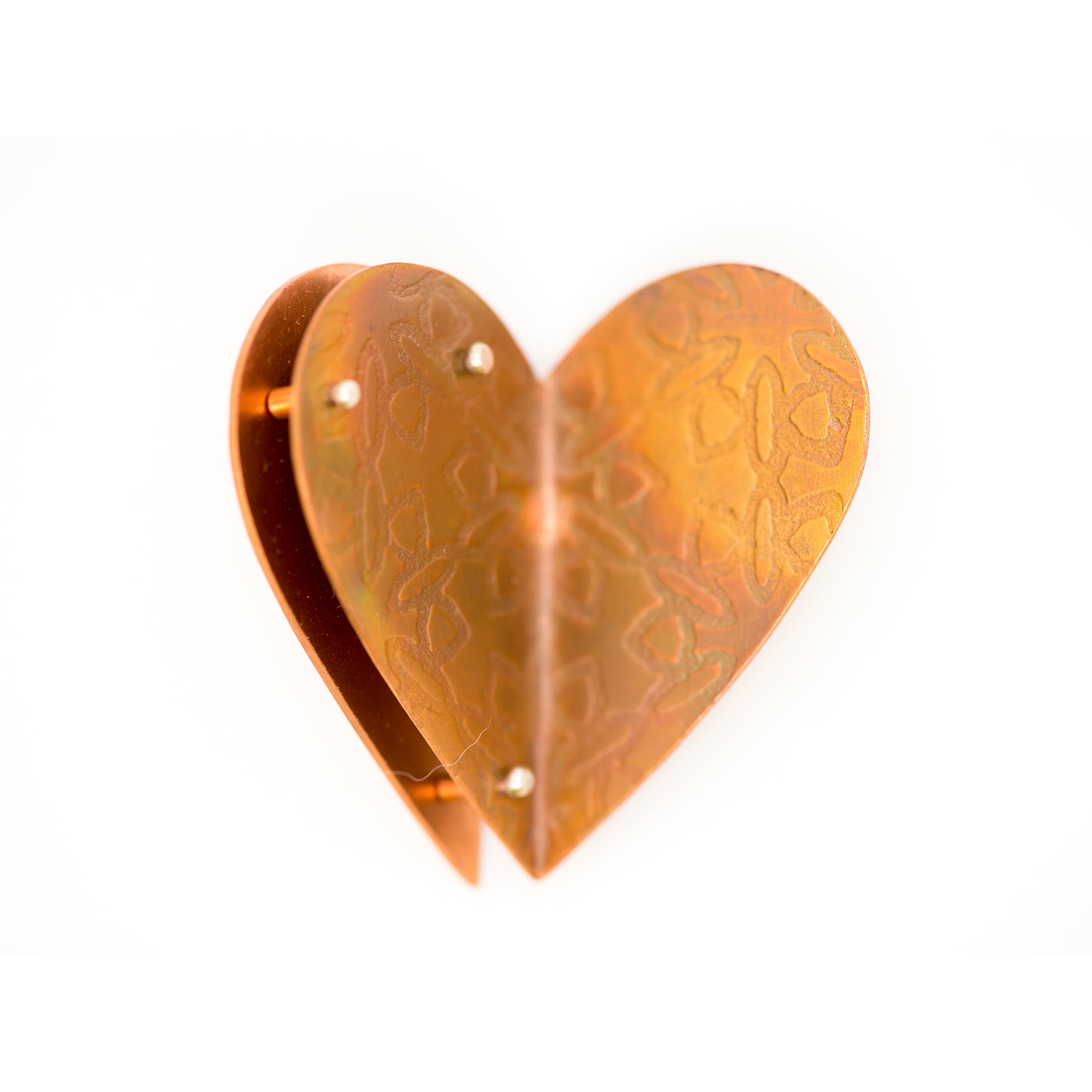 Fold-Formed Heart Brooch D - MorphiArtForge