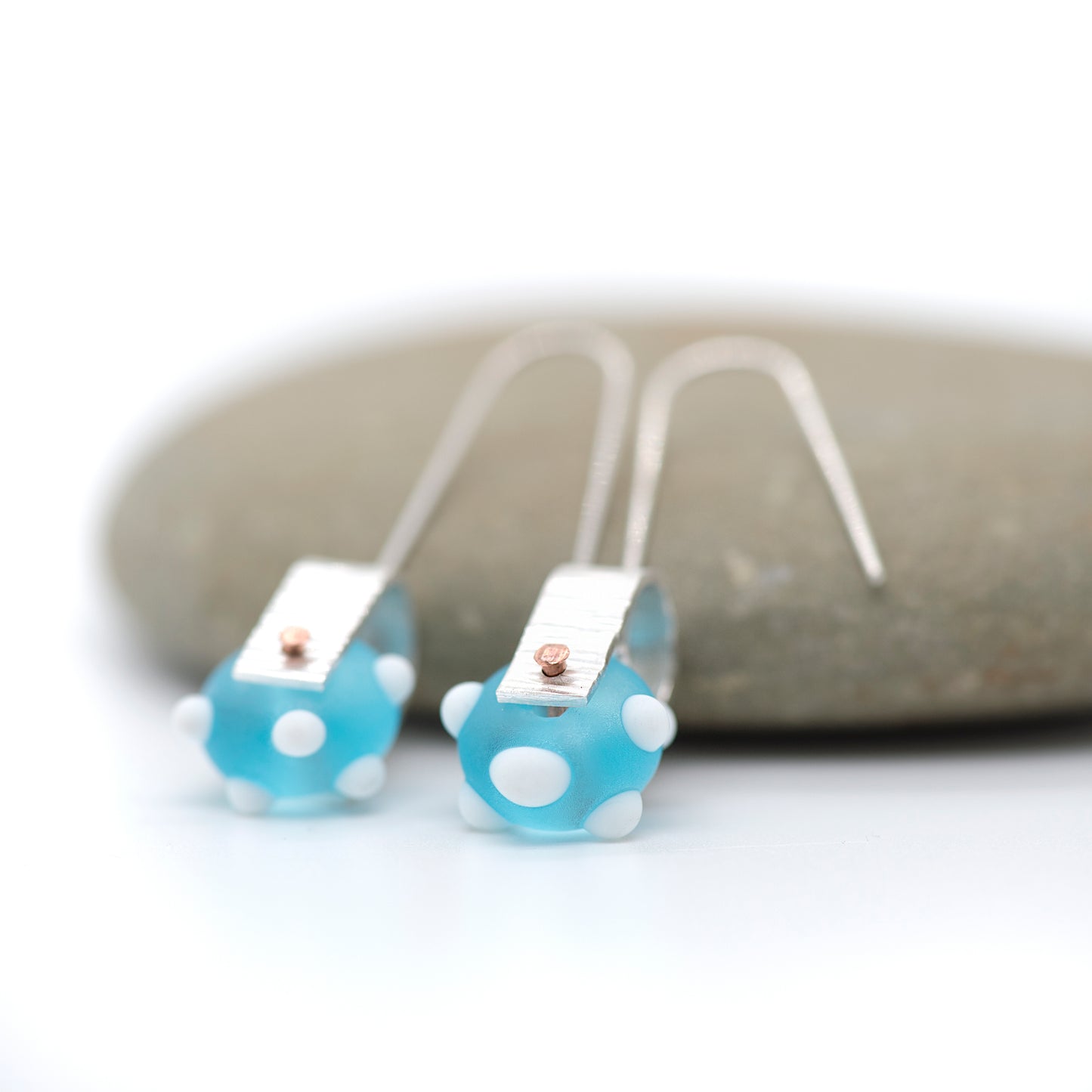 Dotted Glass Dangle Earrings
