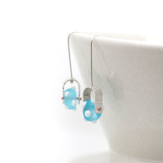 Dotted Glass Dangle Earrings