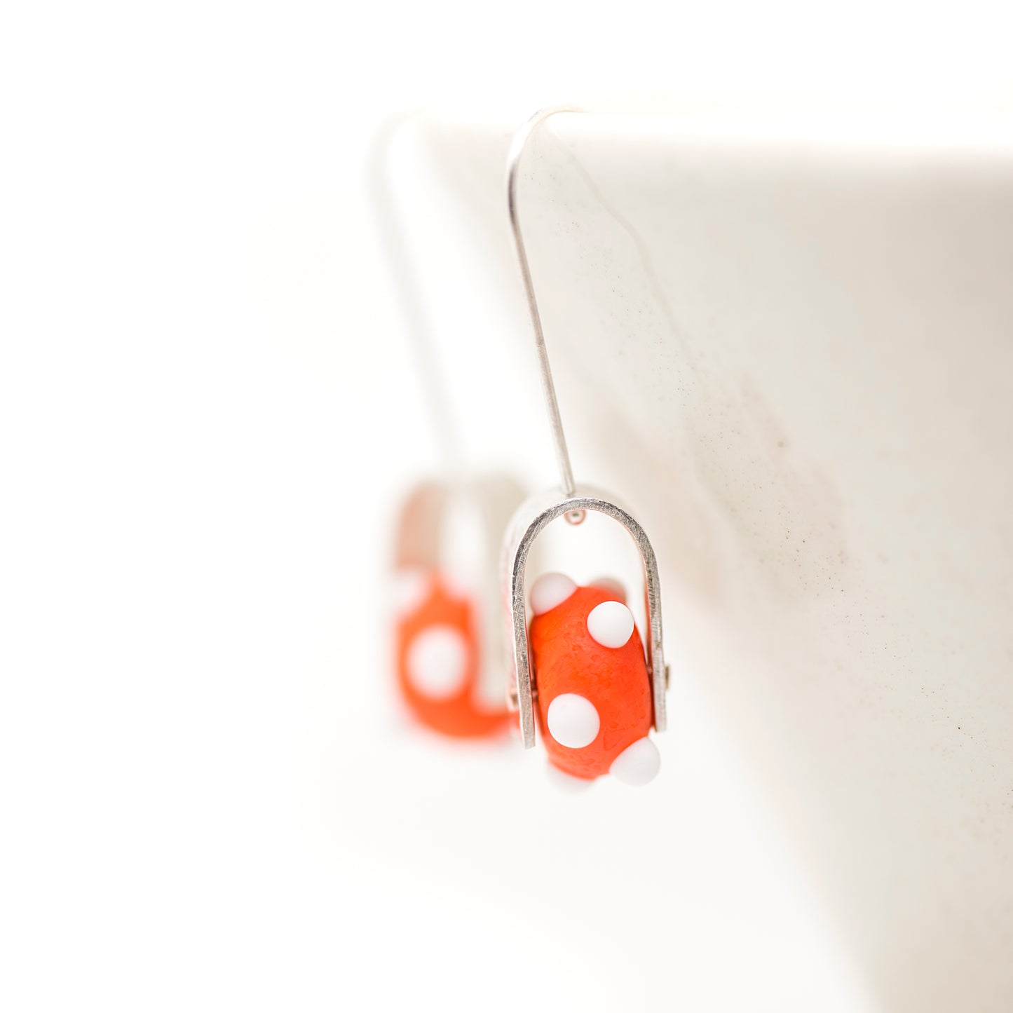 Dotted Glass Dangle Earrings