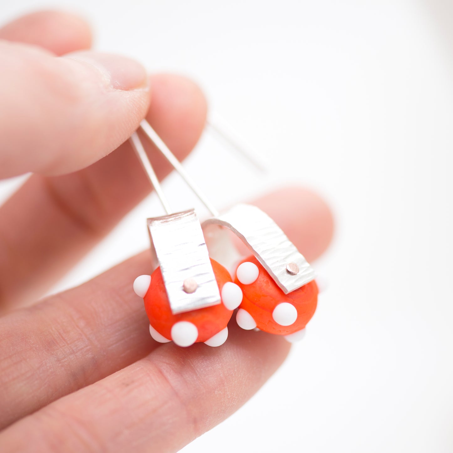 Dotted Glass Dangle Earrings