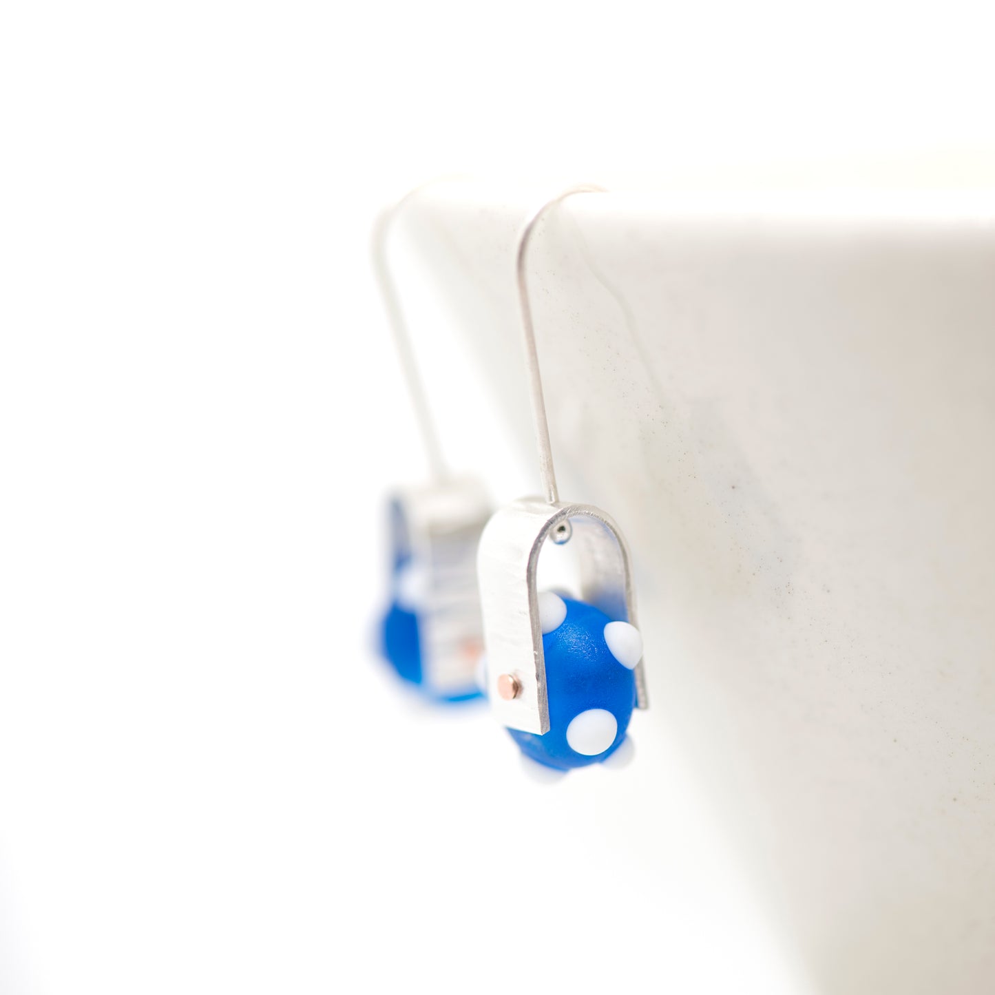 Dotted Glass Dangle Earrings