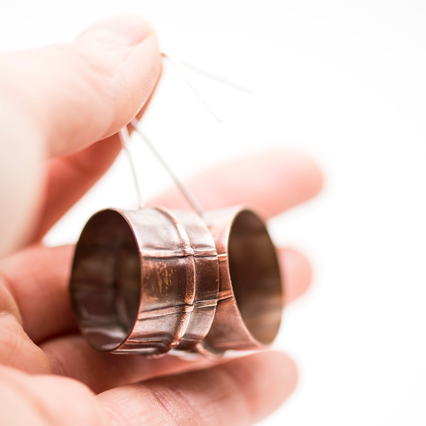 Copper Elegance: Fold Forming Dangle Earrings