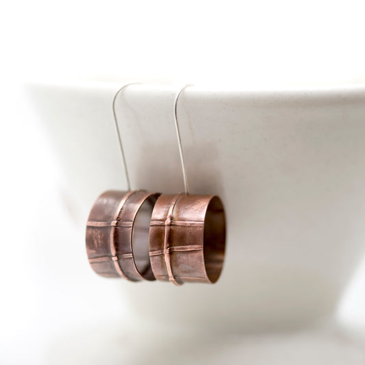 Copper Elegance: Fold Forming Dangle Earrings
